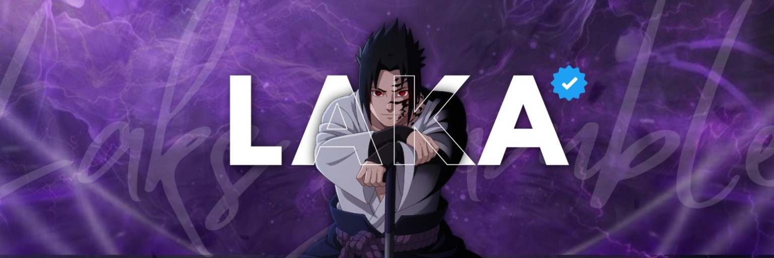 Laka banner with his name and anime character